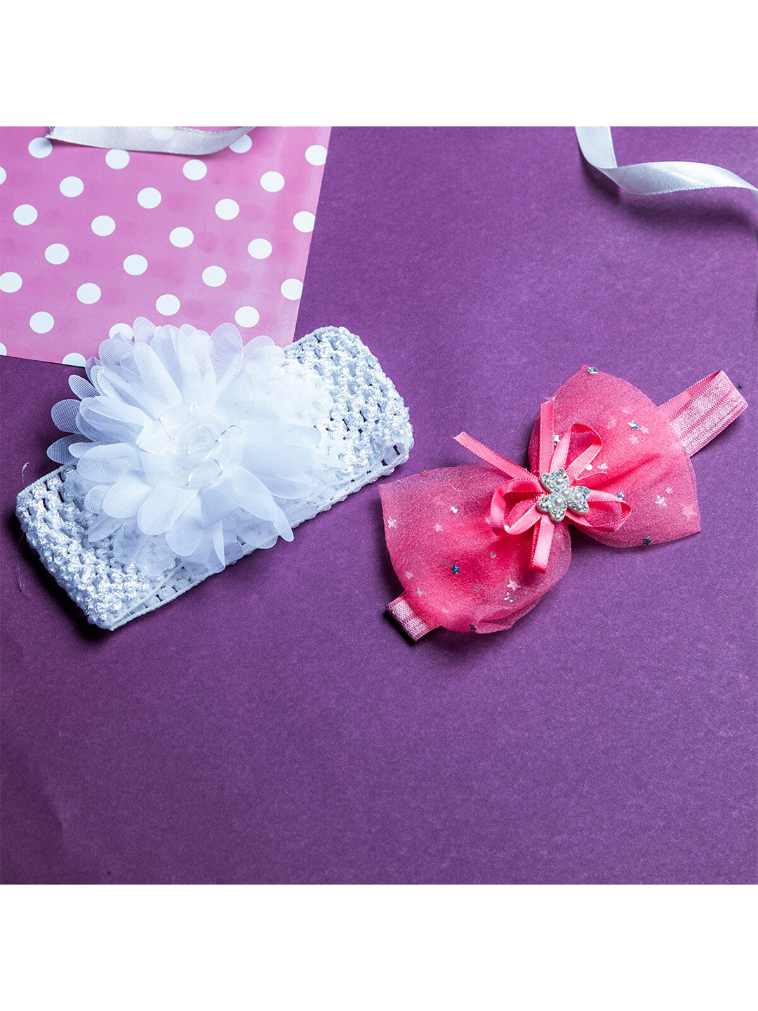 

Jewelz Girls Blue & Pink Set Of 2 Floral Embellished Hairband