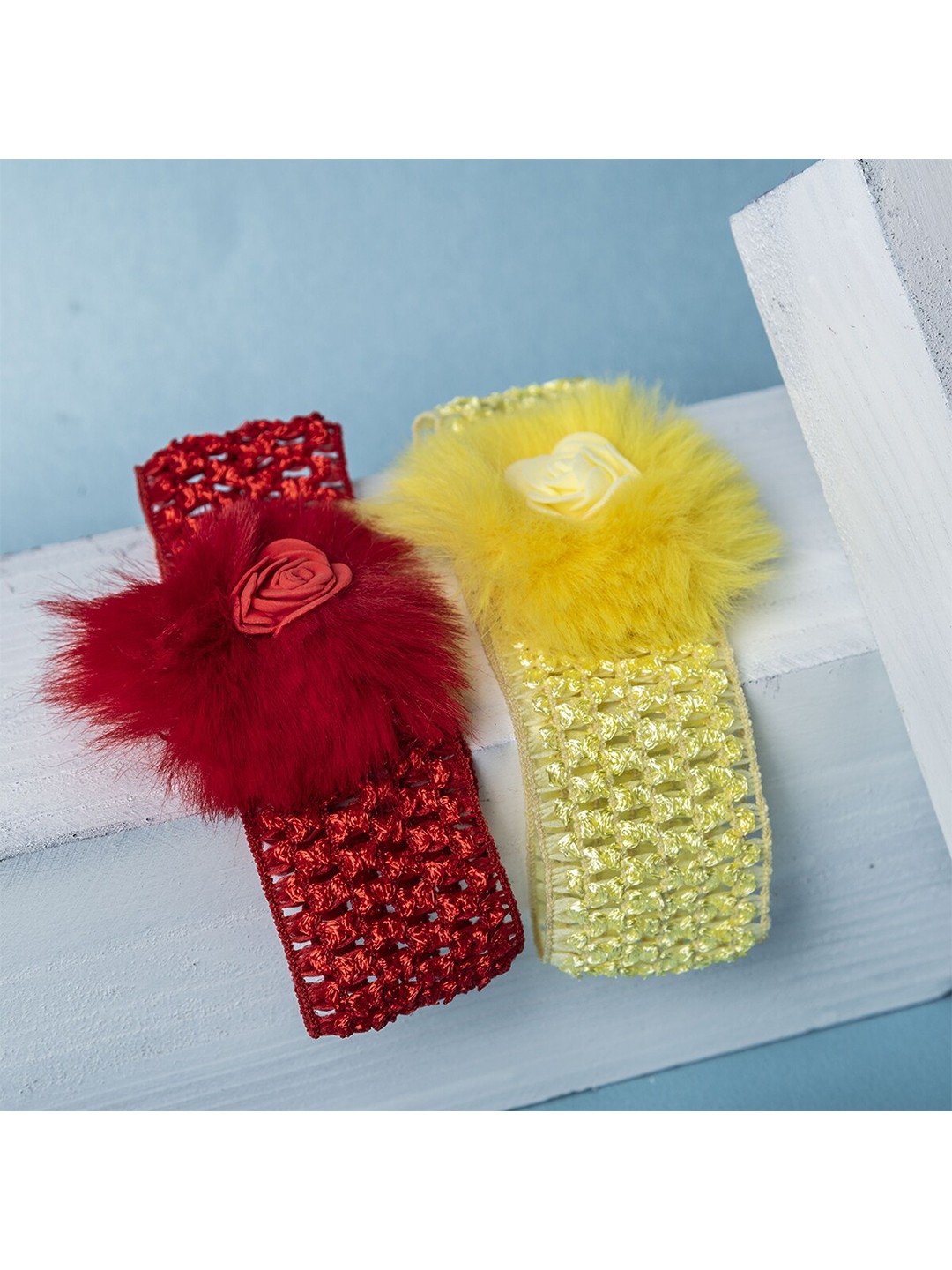 

Jewelz Girls Red & Yellow Set of 2 Embellished Hairband
