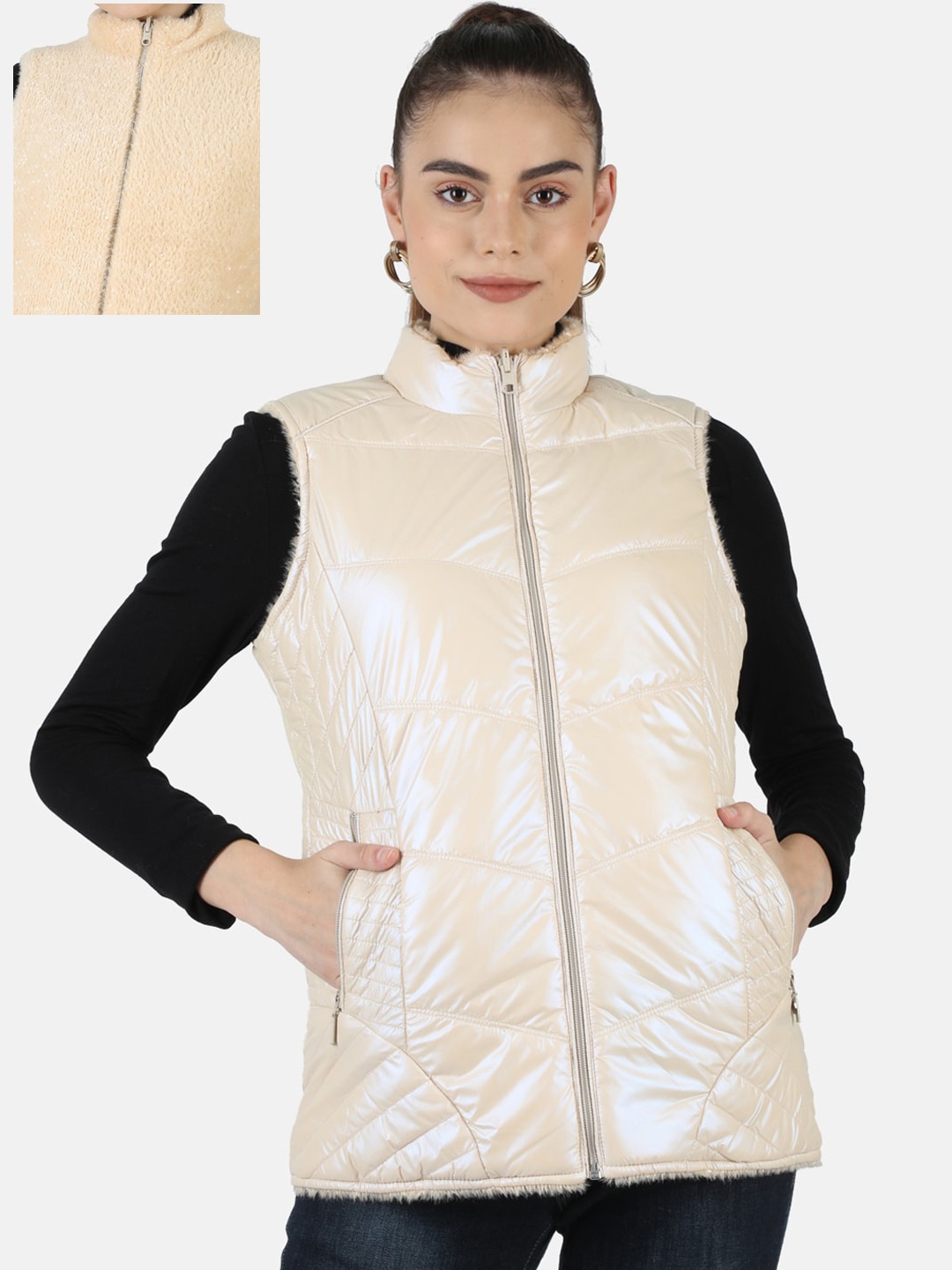 

Monte Carlo Women Beige Reversible Padded Jacket