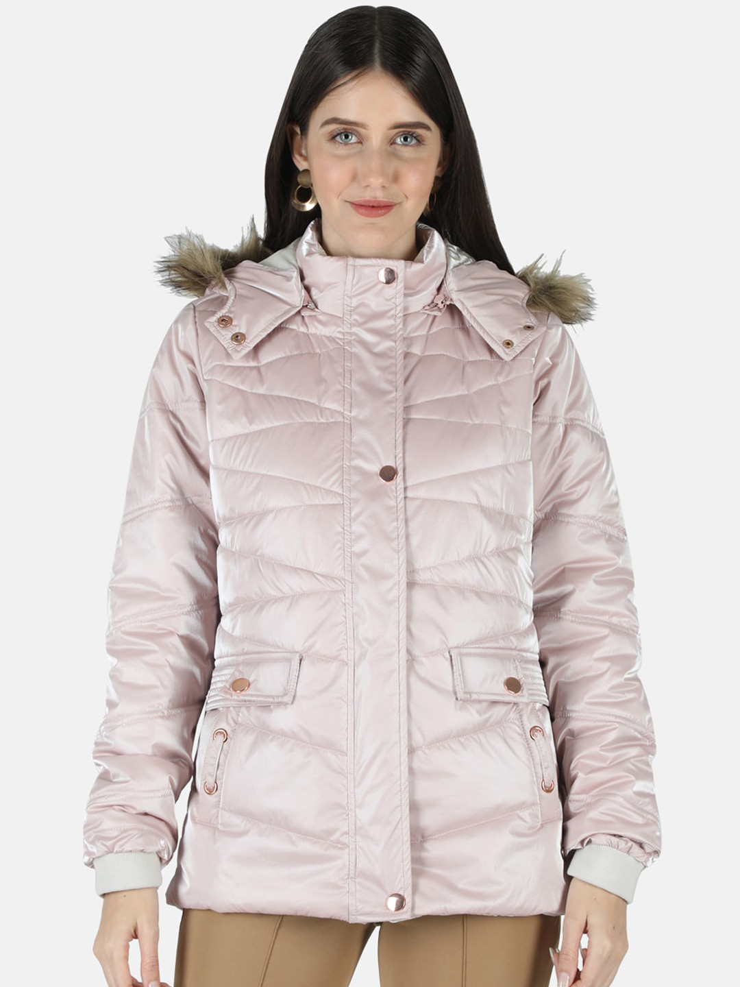 

Monte Carlo Women Pink Lightweight Hooded Padded Jacket