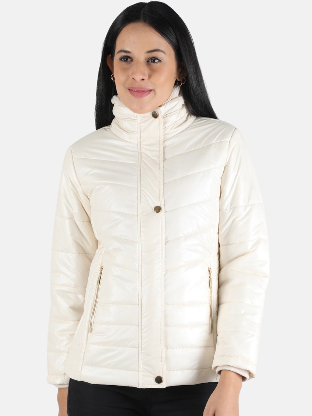 

Monte Carlo Women Off White Lightweight Longline Padded Jacket