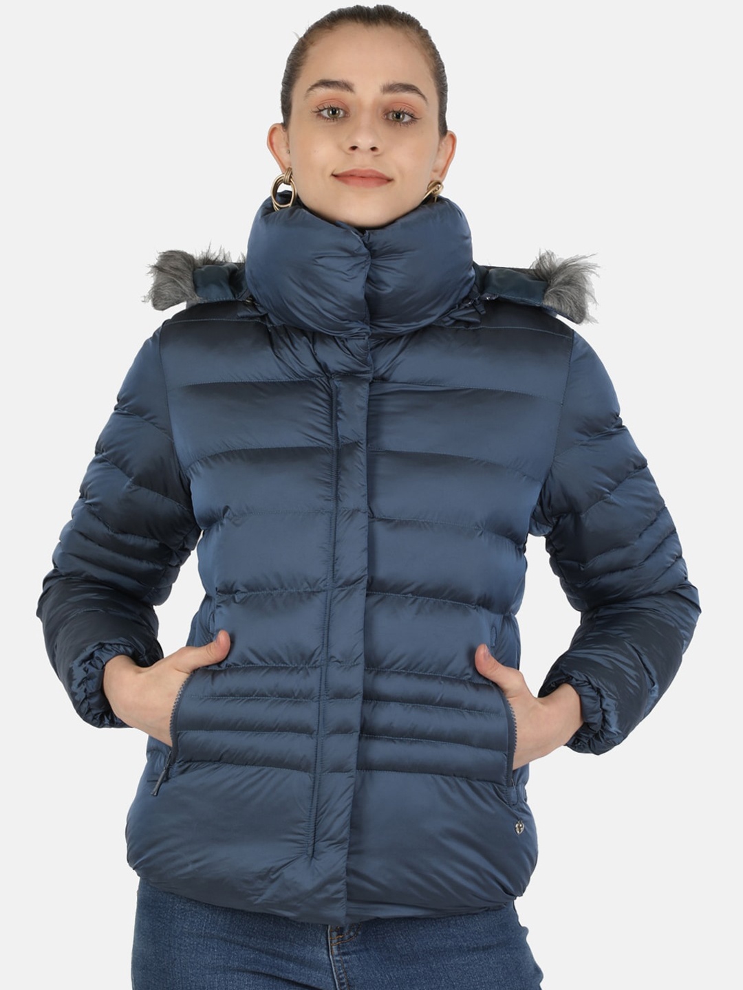 

Monte Carlo Women Blue Lightweight Puffer Jacket