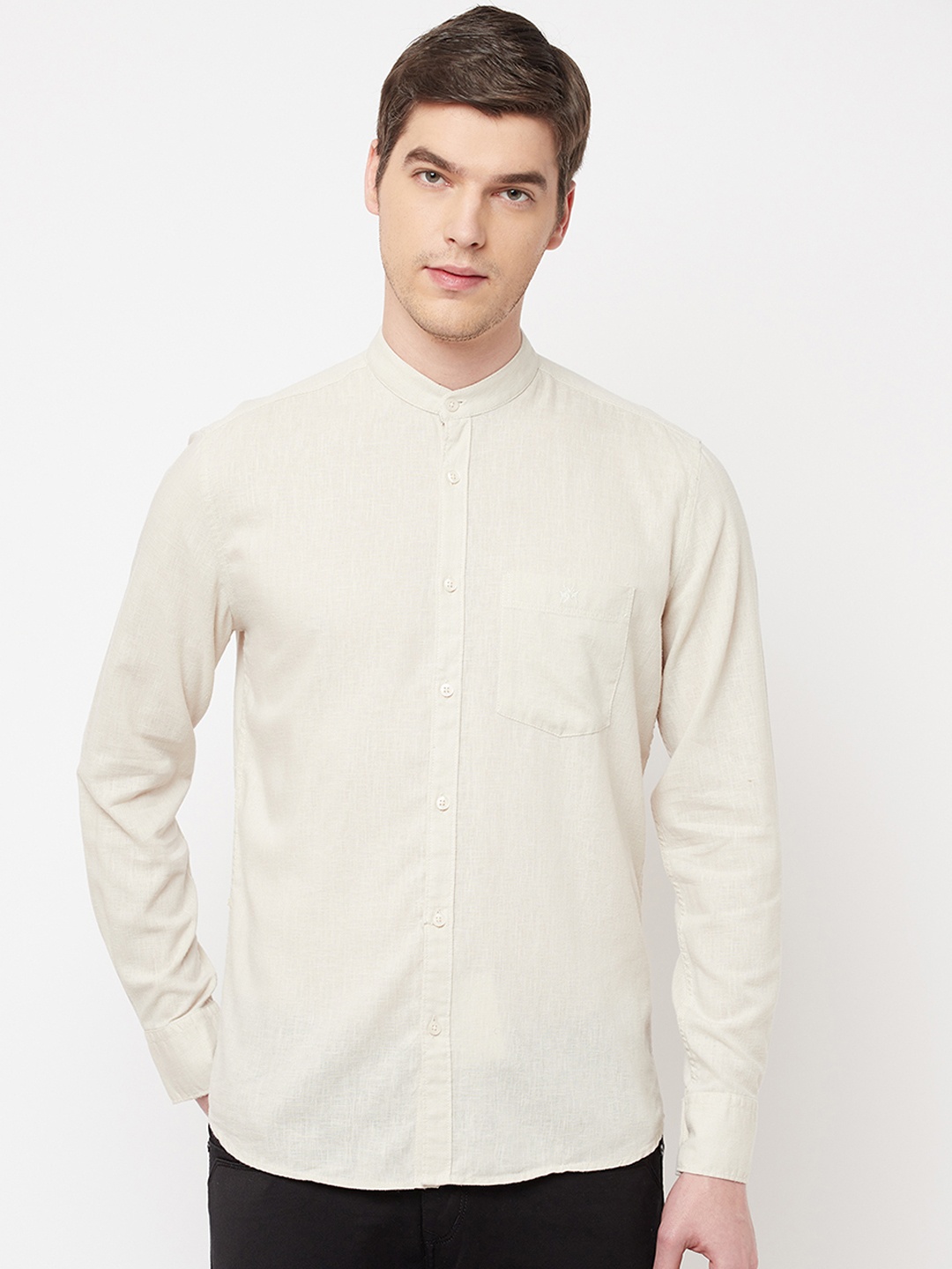 

Crimsoune Club Men Beige Slim Fit Casual Shirt