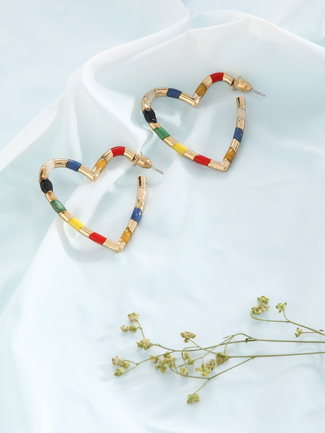 

justpeachy Multicoloured Contemporary Half Hoop Earrings, Multi