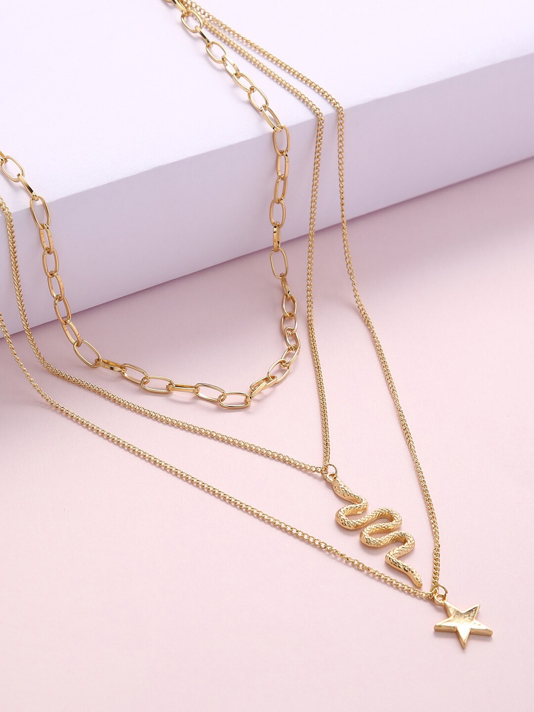 

justpeachy Gold-Plated Layered Necklace
