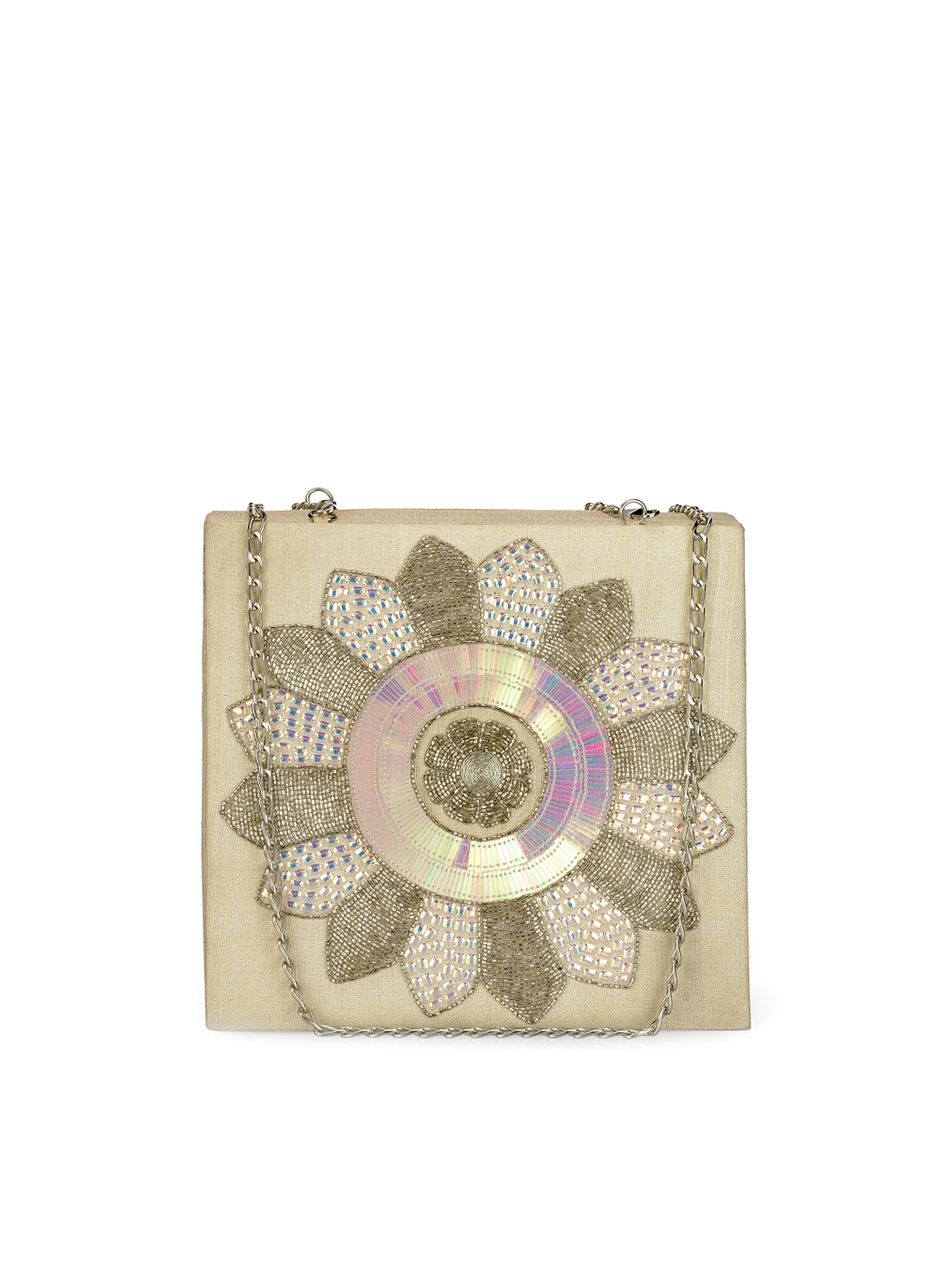

Tarini Nirula Beige Embellished Box Clutch