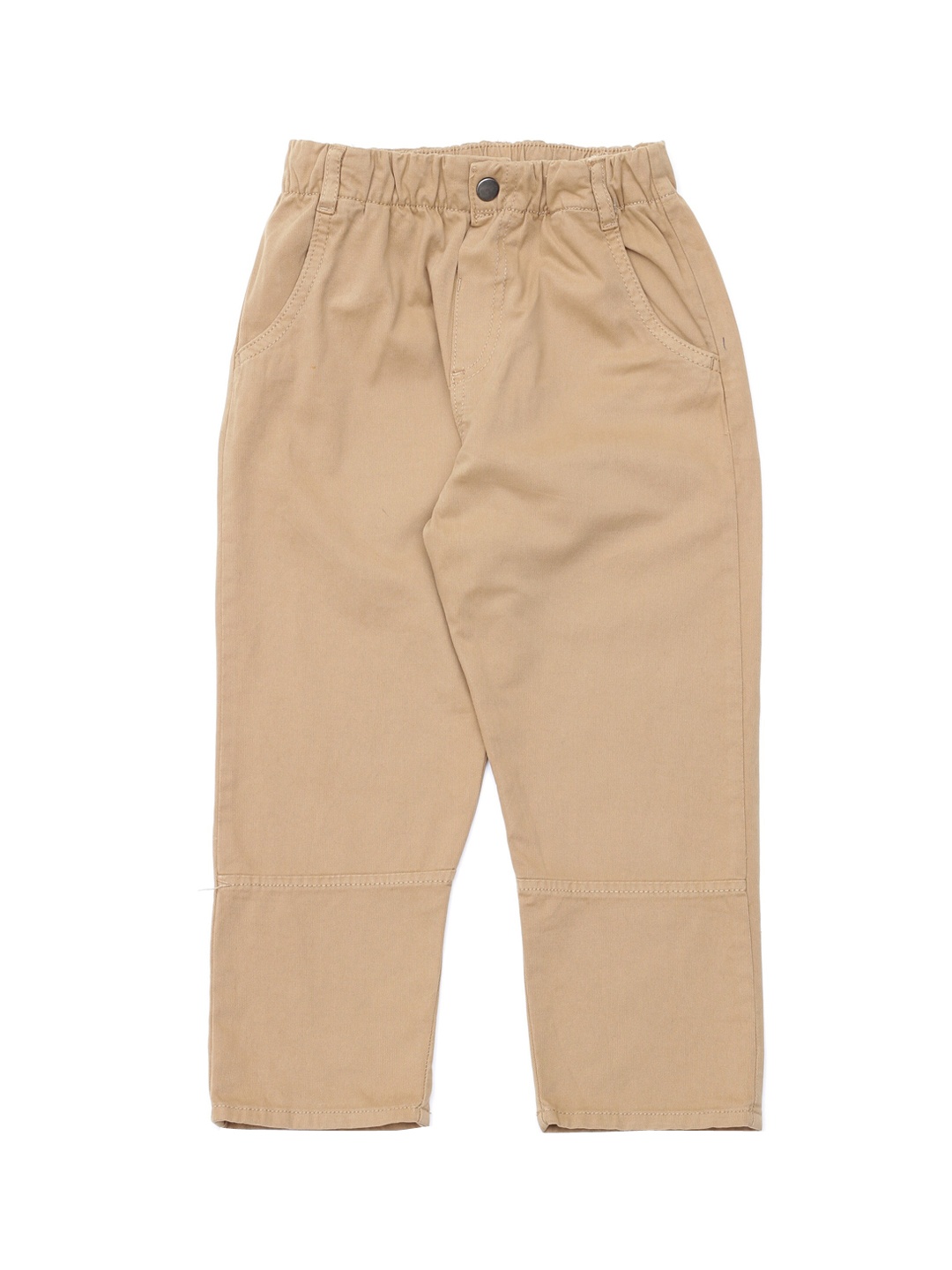 

Lil Lollipop Unisex Kids Beige Solid Pure Cotton Straight Fit Jeans