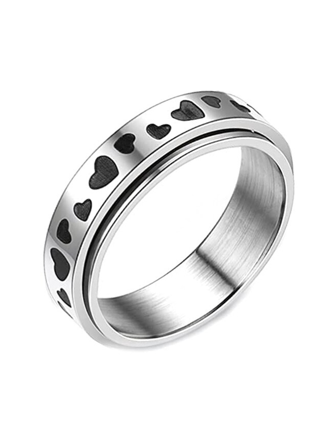 

Yellow Chimes Unisex Silver-Plated Stainless Steel Finger Ring