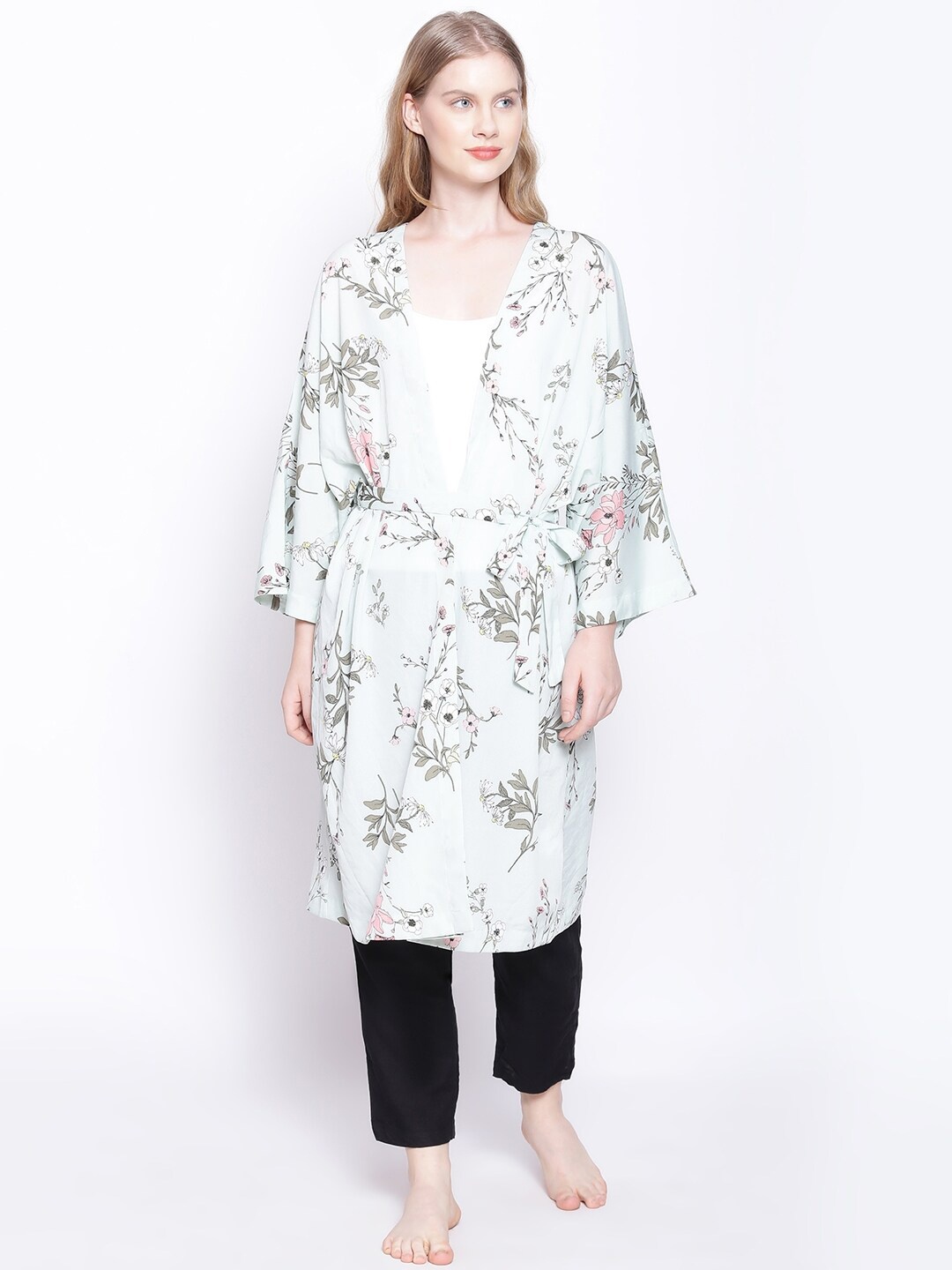 

Oxolloxo Green Printed Tie Knot Nightdress Cover Up