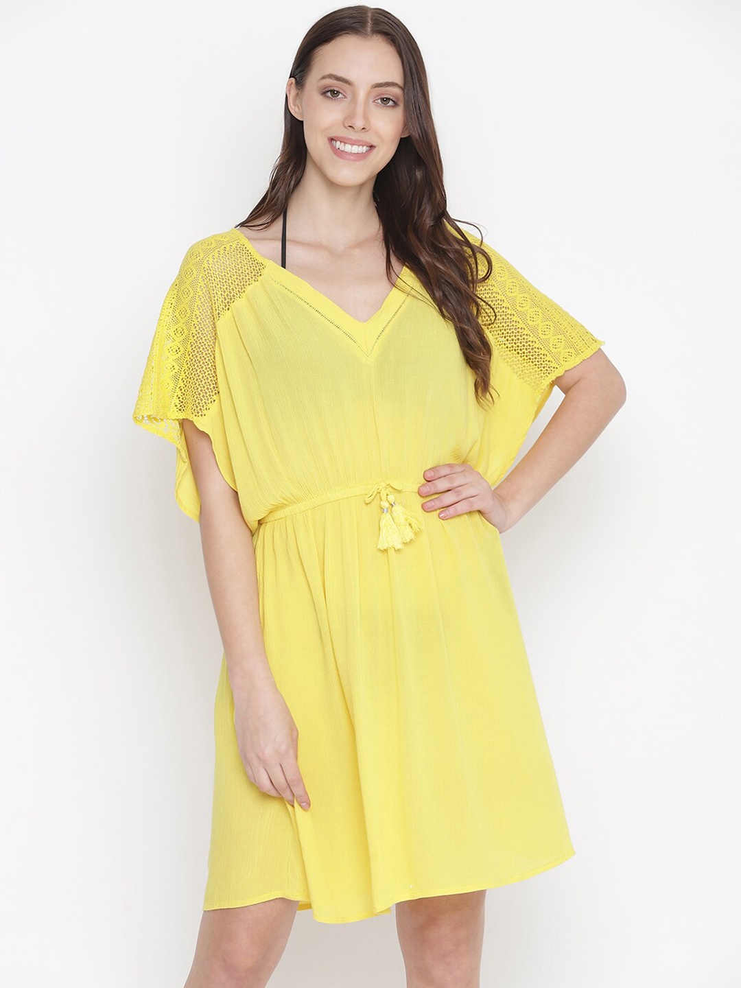 

Oxolloxo Women Yellow Solid Regular Nightdress