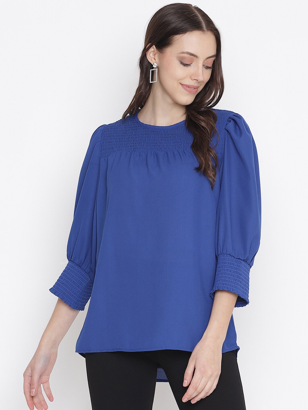 

Oxolloxo Blue Smocked Top
