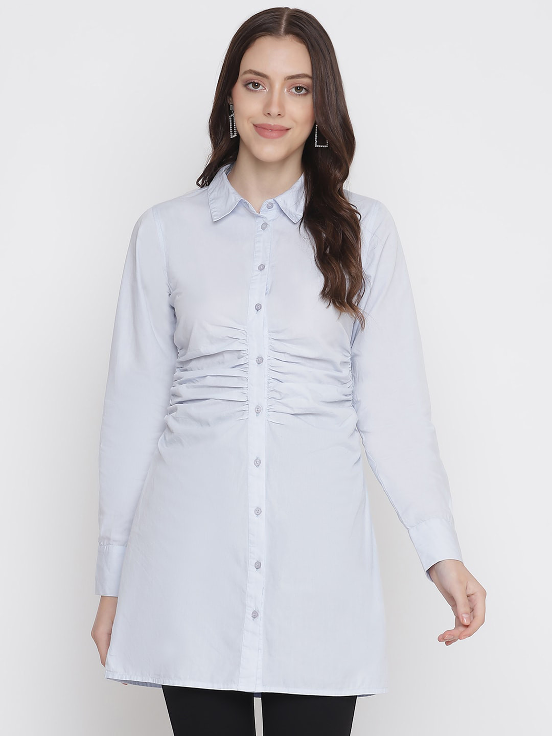 

Oxolloxo Blue Shirt Collar Tunic
