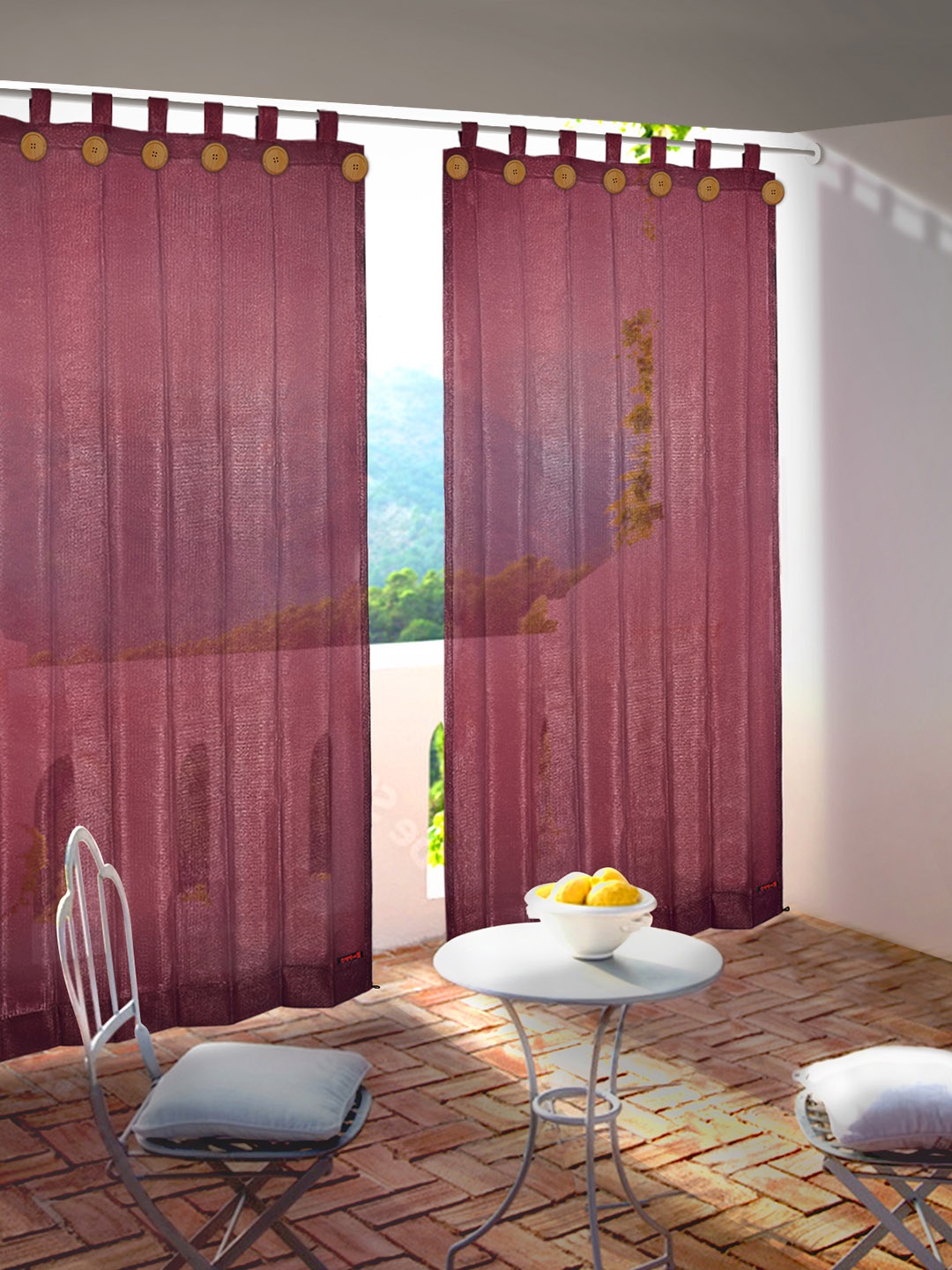 

Hippo Burgundy Set Of 2 Solid Room Darkening Curtain