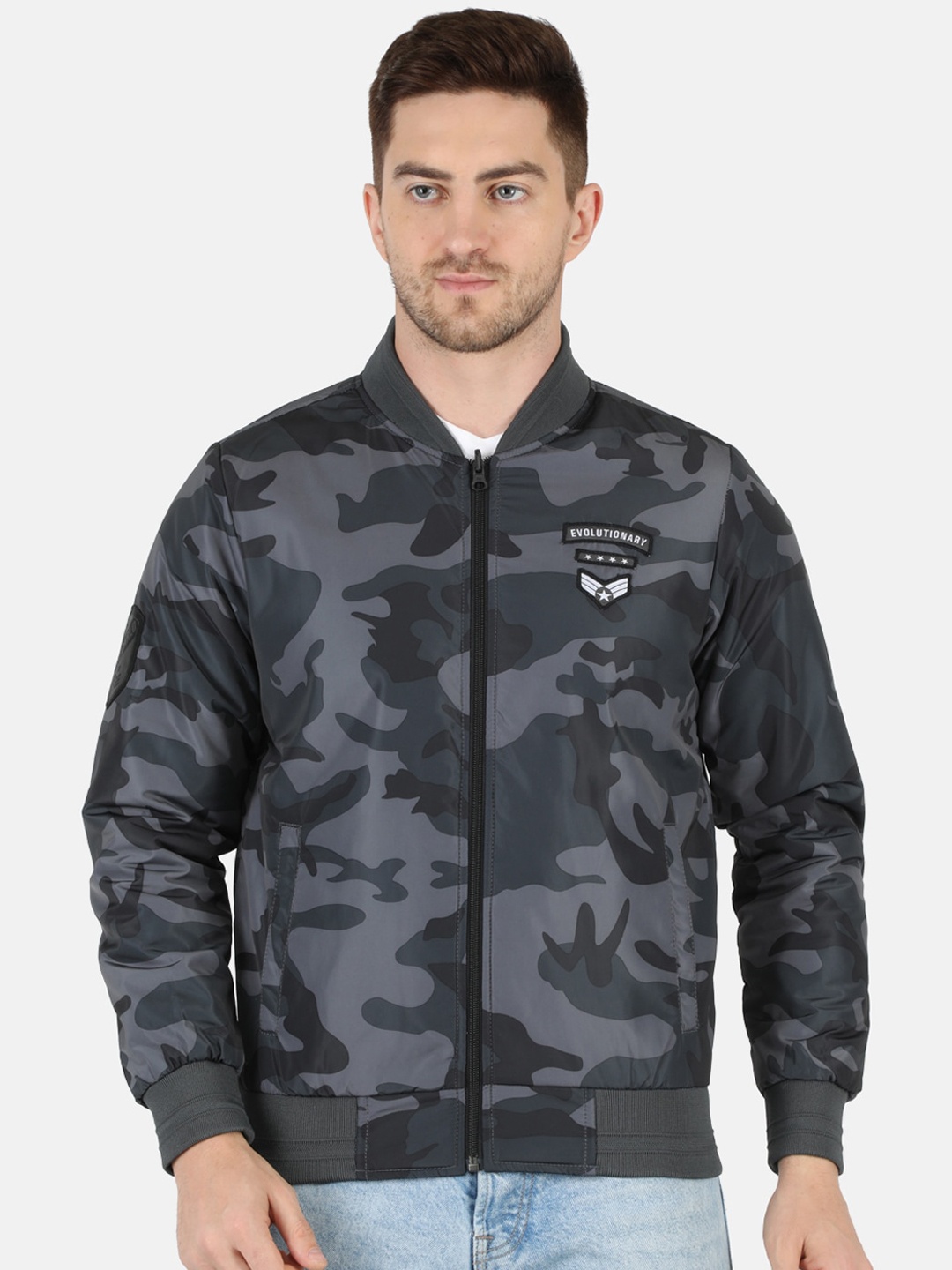 

Monte Carlo Men Multicoloured Camouflage Bomber Jacket, Multi