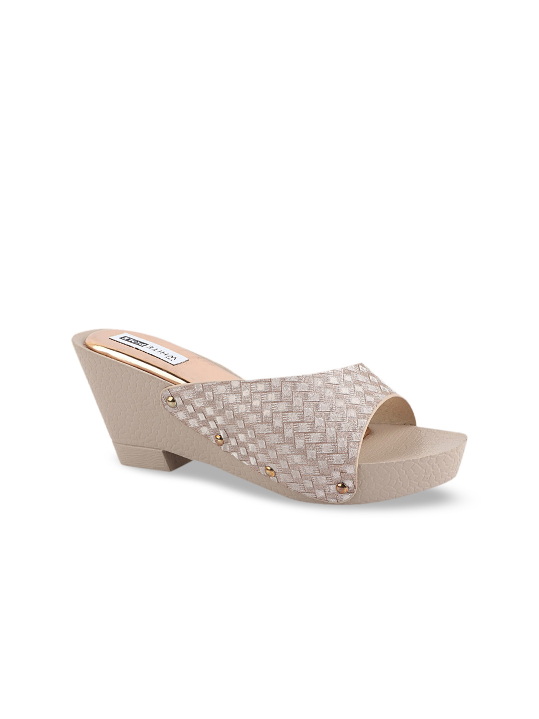 

THE WHITE POLE Pink Block Peep Toes