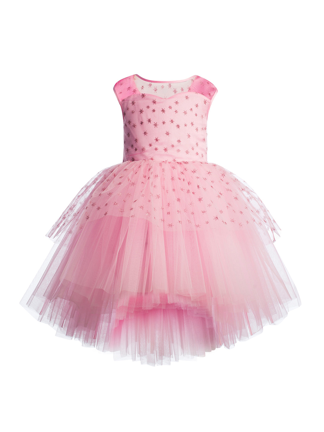 

Toy Balloon kids Pink Embellished Layered Net Dress