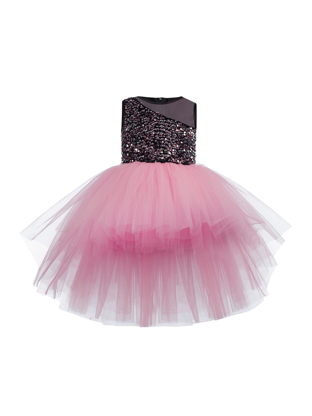 

Toy Balloon kids Pink Embellished Sequined Net Dress