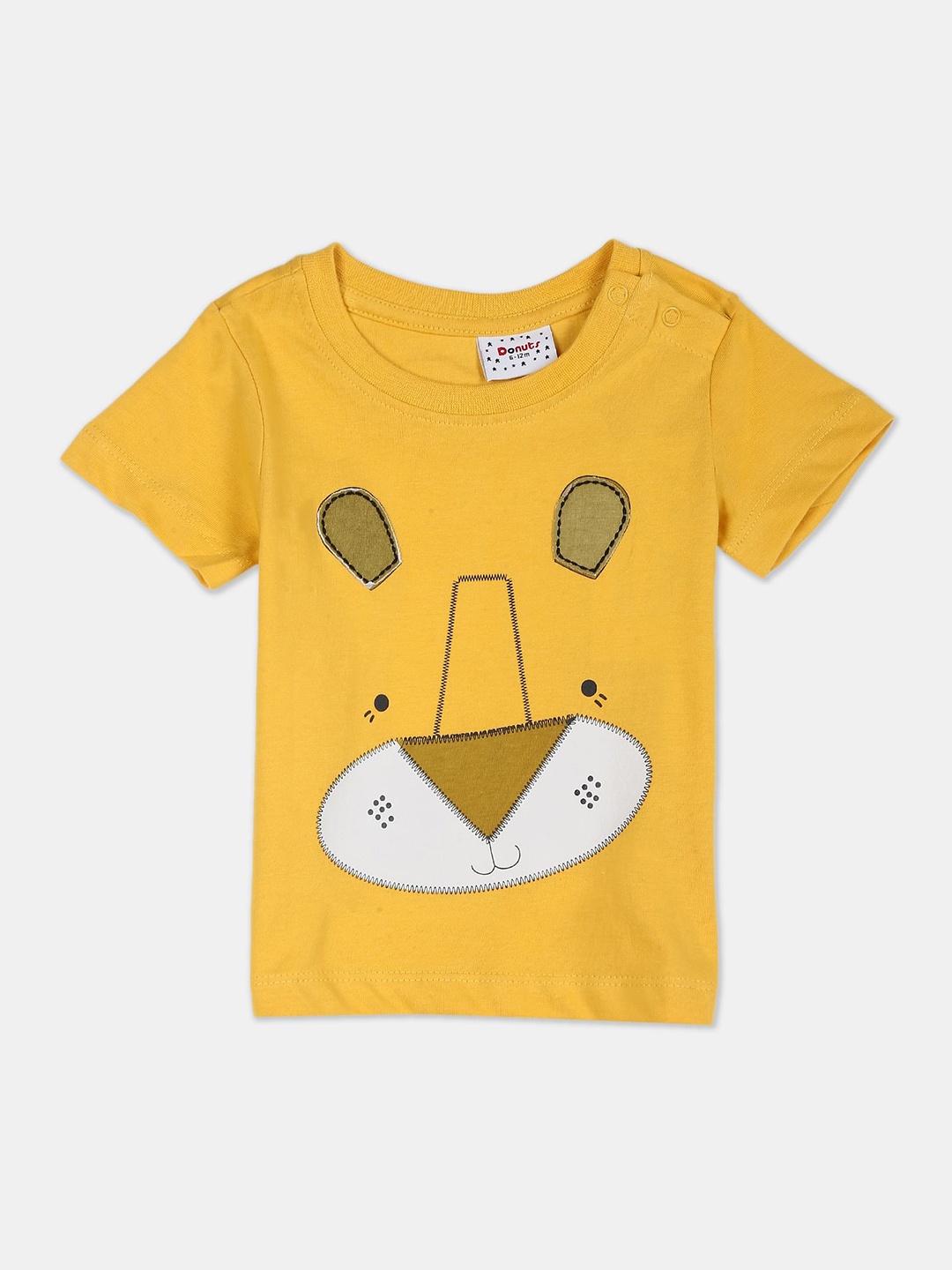 

Donuts Boys Yellow Printed T-shirt
