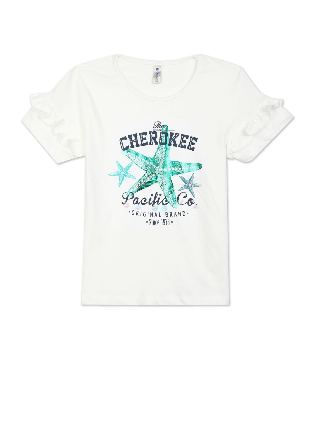 

Cherokee Girls White Printed T-shirt