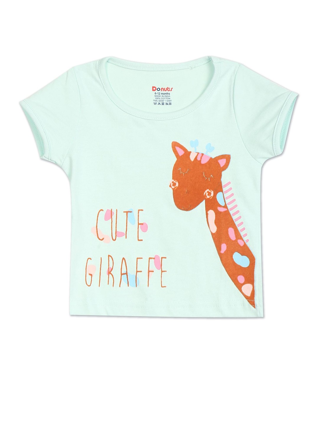 

Donuts Girls Blue Typography Printed T-shirt
