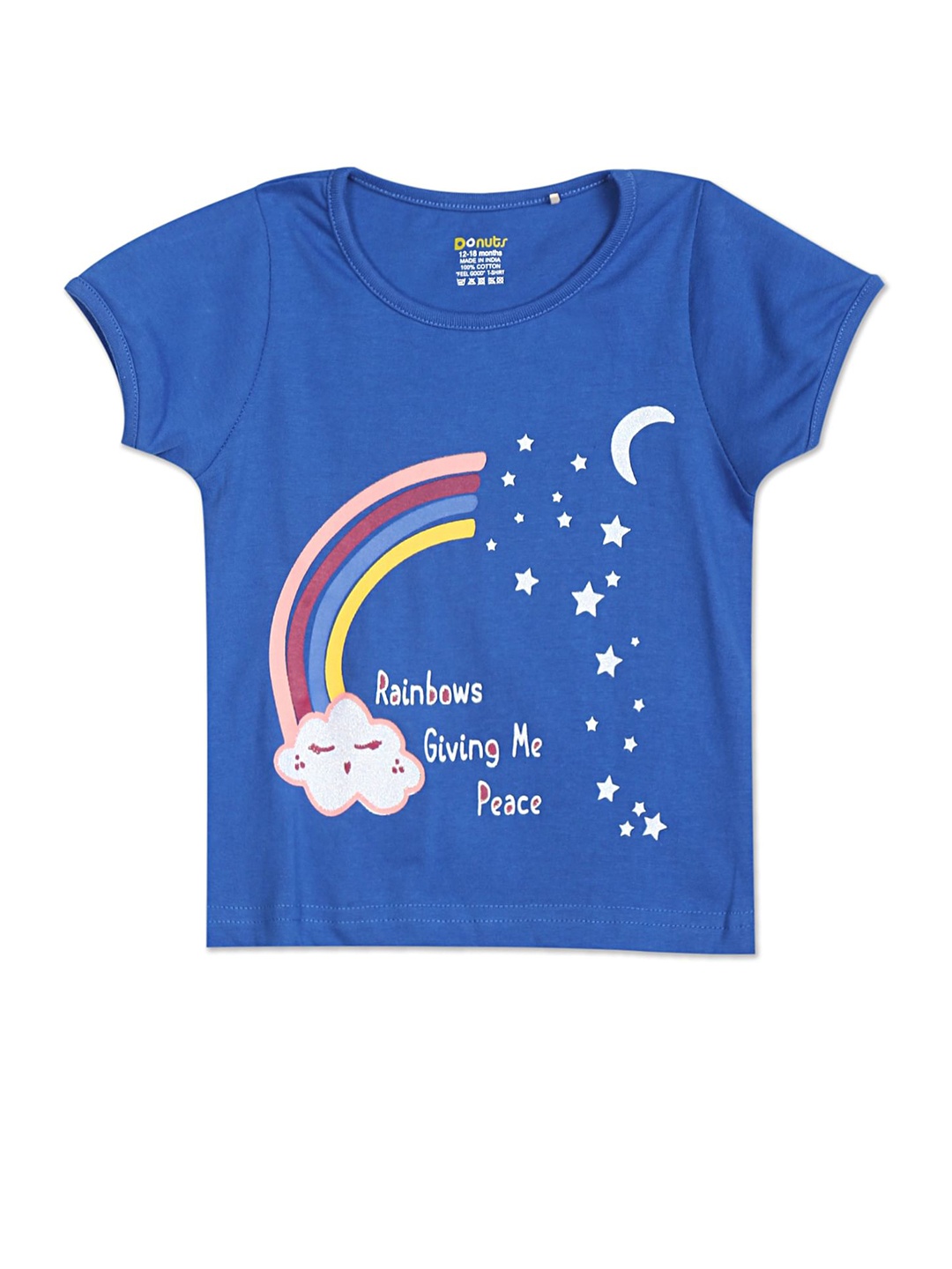 

Donuts Girls Blue Printed T-shirt