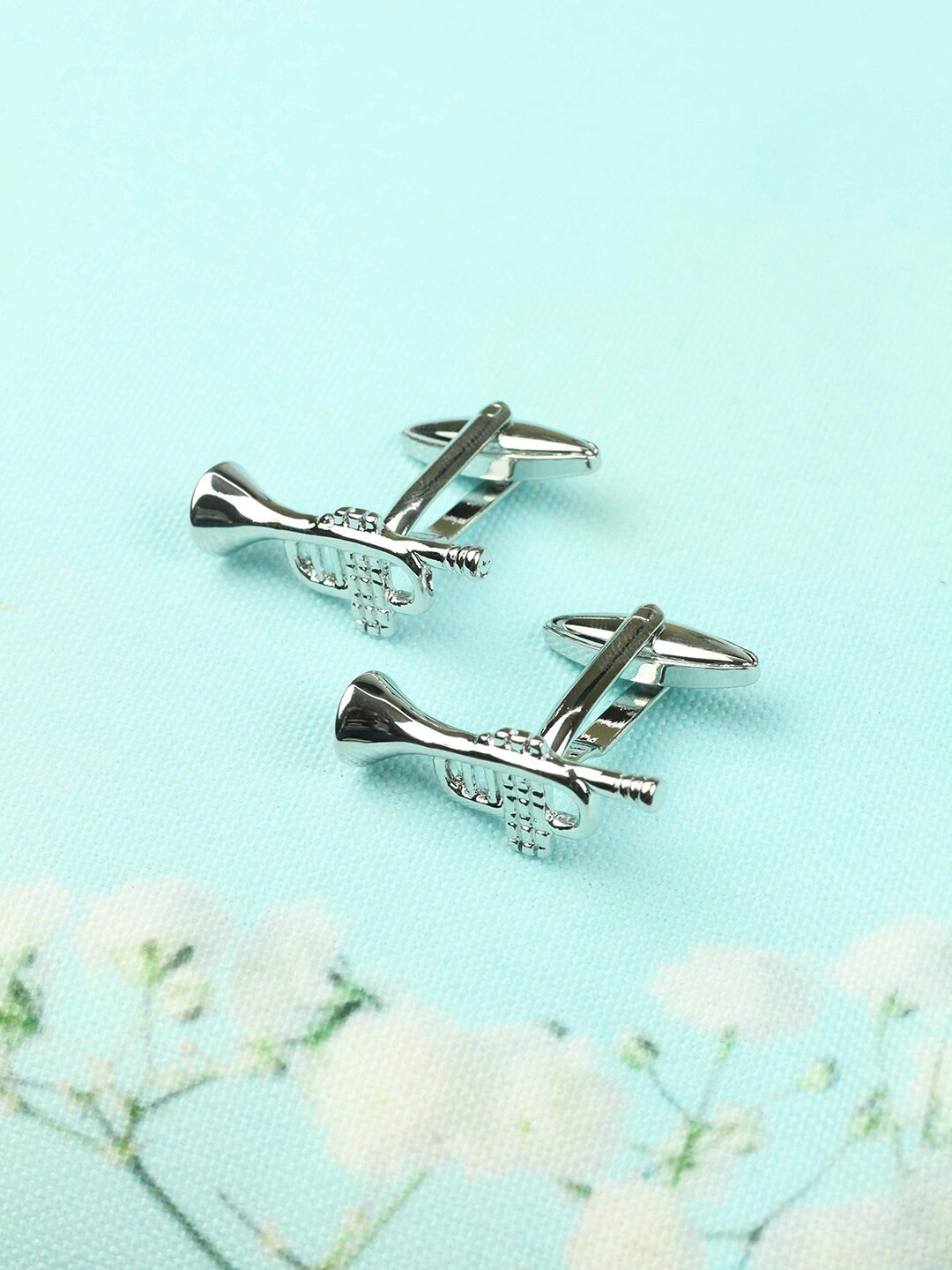 

Tossido Men Silver-Toned Quirky Cufflink