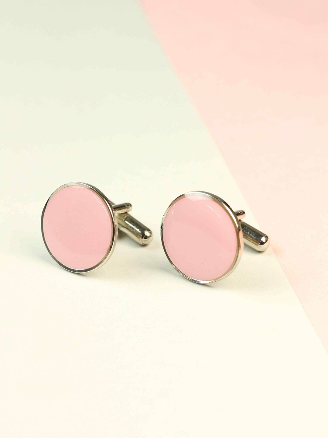 

Tossido Pink Stone Metal Cufflink