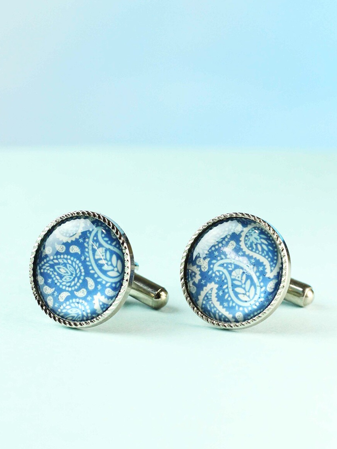 

Tossido Blue & White Metal Cufflink