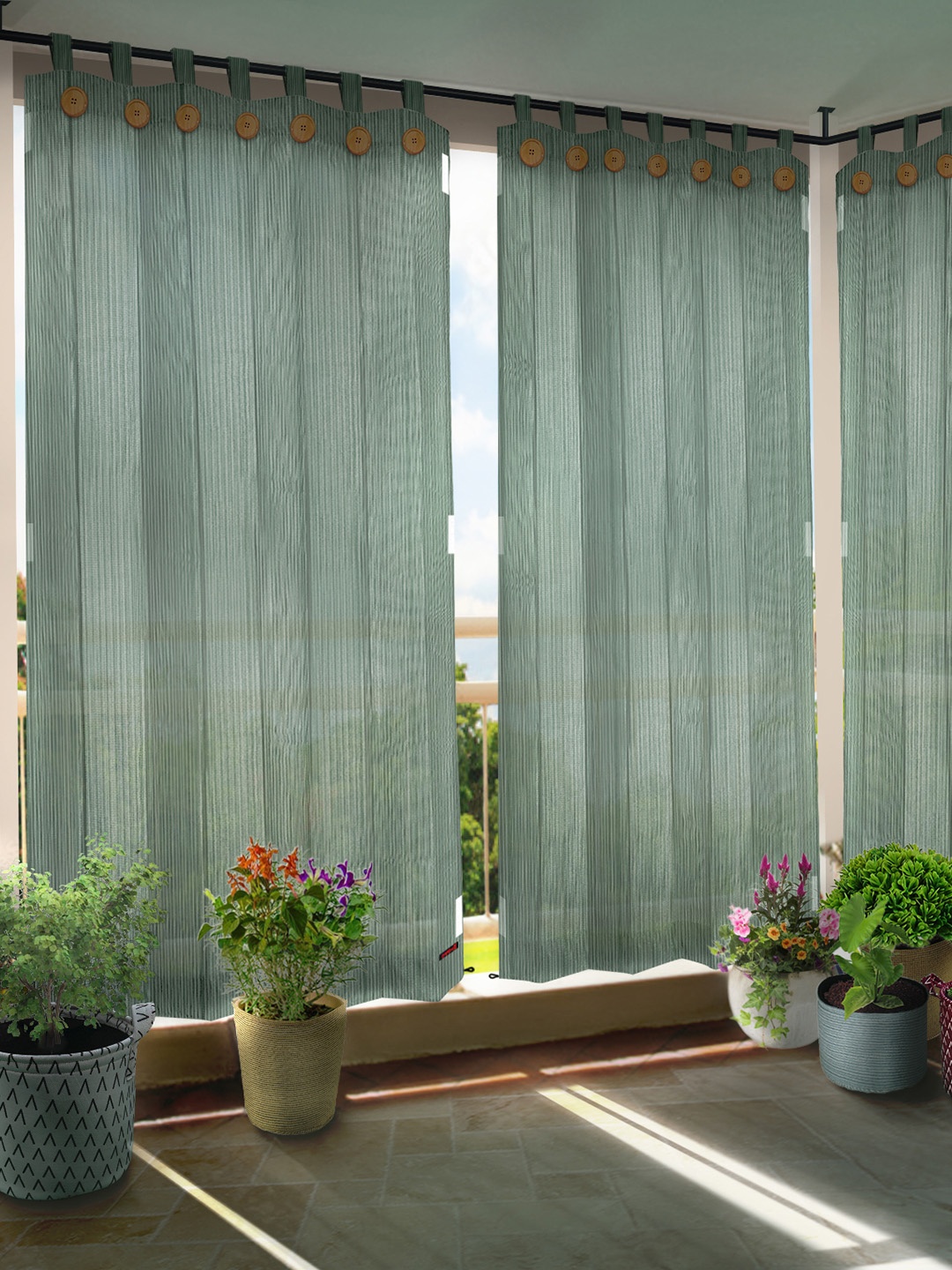 

Hippo Green Set of 2 Room Darkening Curtain