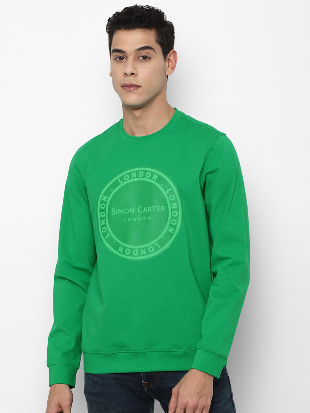 

SIMON CARTER LONDON Men Green Printed Sweatshirt