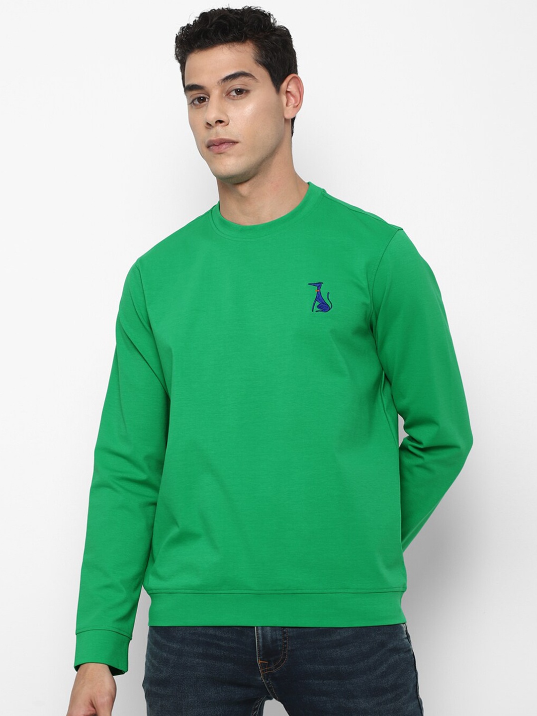 

SIMON CARTER LONDON Men Green Solid Sweatshirt