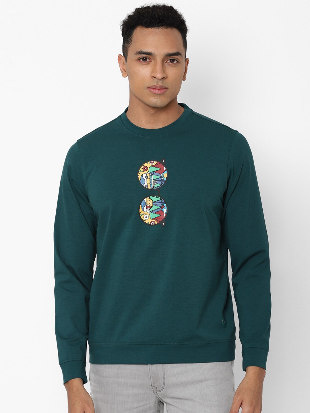 

SIMON CARTER LONDON Men Green & Yellow Printed Sweatshirt