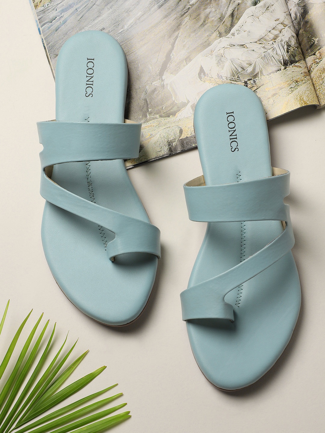 

ICONICS Women Blue Solid One Toe Flats