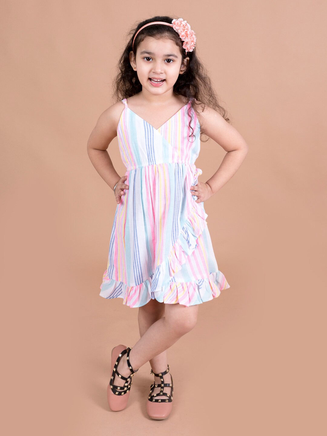 

pspeaches Multicoloured Striped Cotton Dress, Multi
