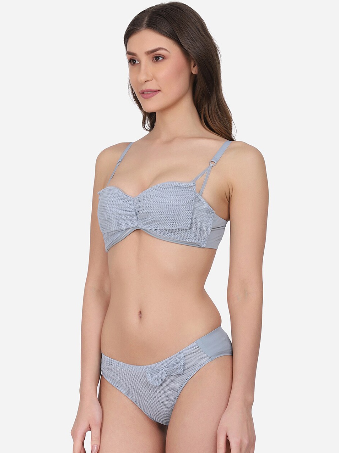 

Da Intimo Women Grey Self-Design Lace Lingerie Set DI-1346 GREY-C22