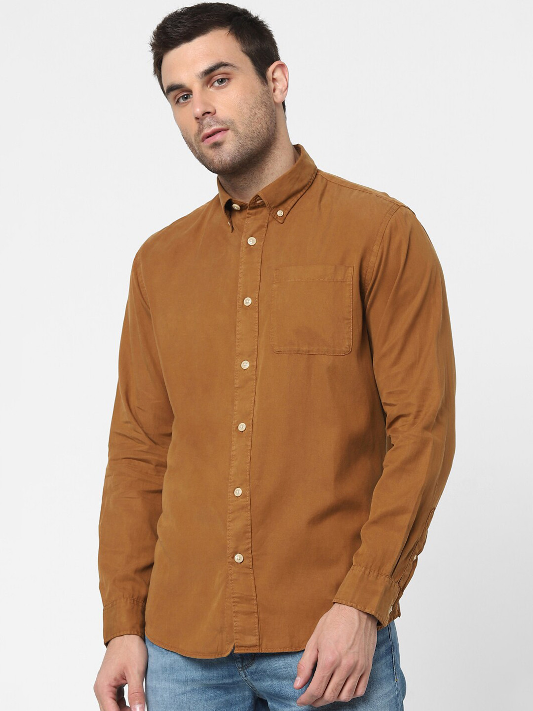 

SELECTED Men Brown Casual Shirt
