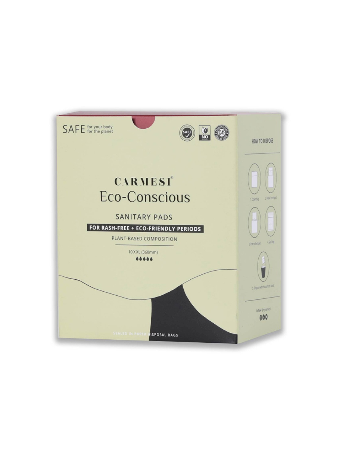 

CARMESI Eco-Conscious Sanitary Pads - XXL Size, White
