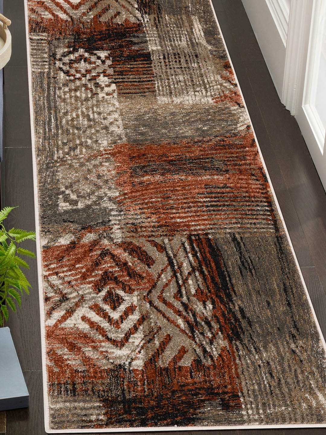 

OBSESSIONS Cream-Coloured Abstract Floor Runner