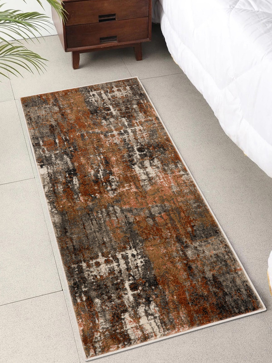 

OBSESSIONS Brown & Grey Abstract Floor Runner