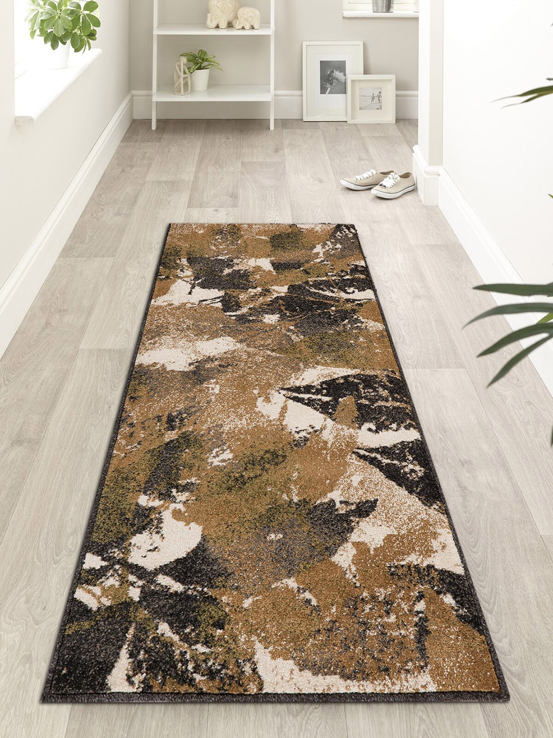 

OBSESSIONS Brown & Beige Abstract Floor Runner