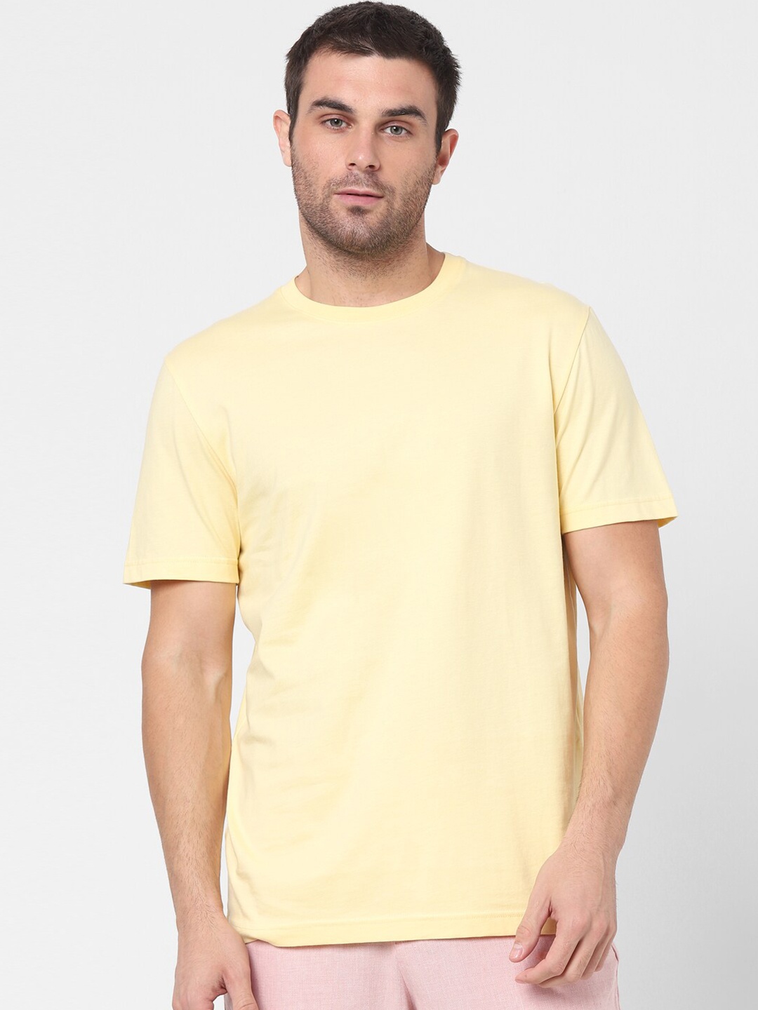 

SELECTED Men Yellow T-shirt