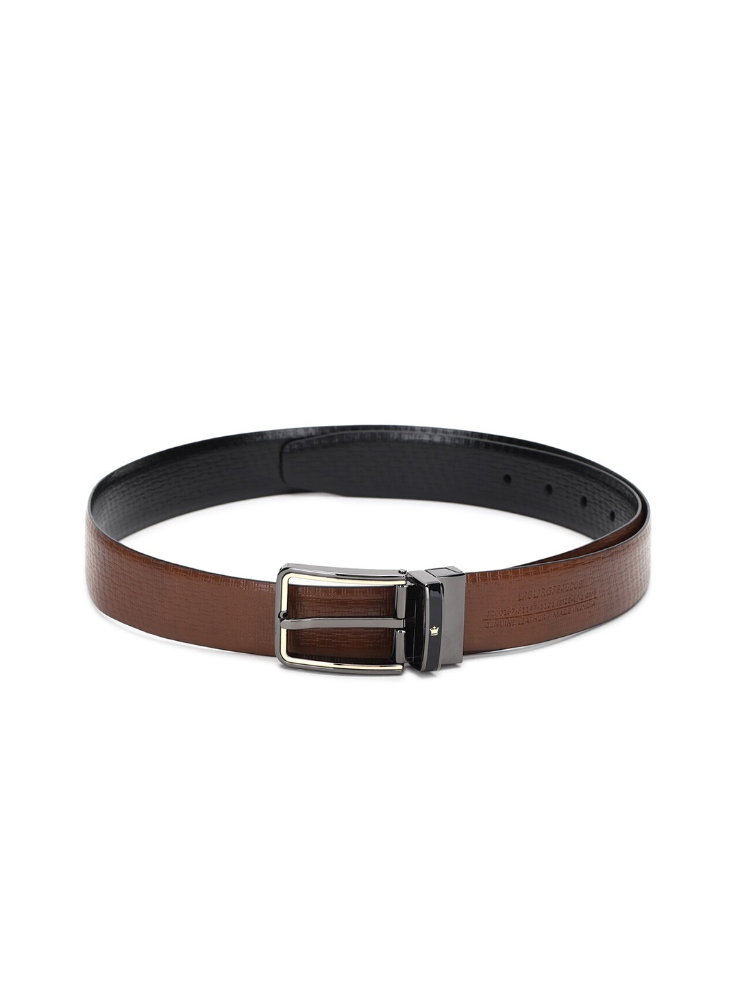 

Louis Philippe Men Black Textured Leather Formal Belt
