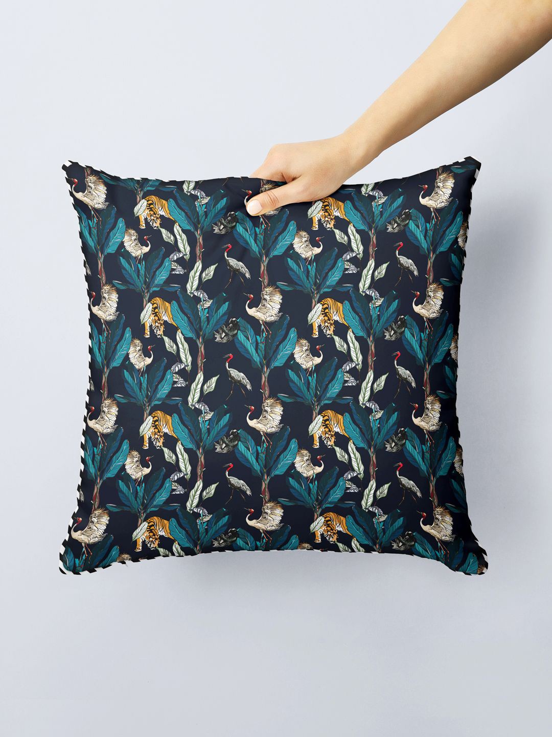 

BIANCA Black & Blue Floral Square Cushion Covers