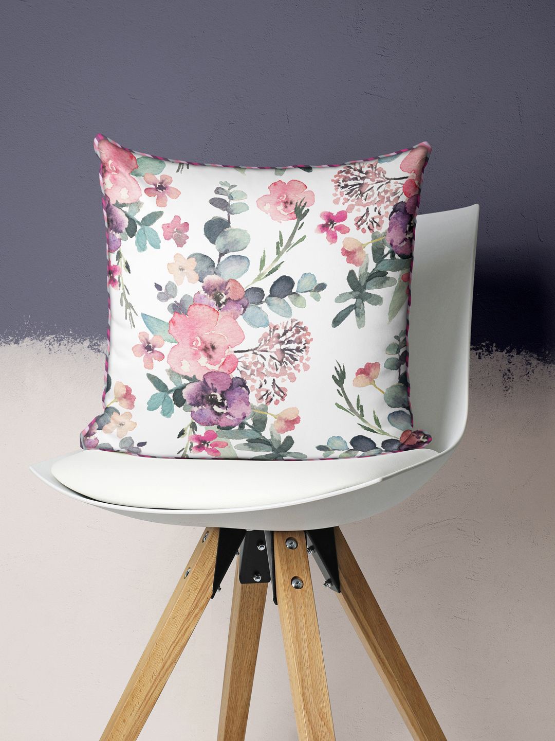

BIANCA White & Red Floral Square Cushion Covers