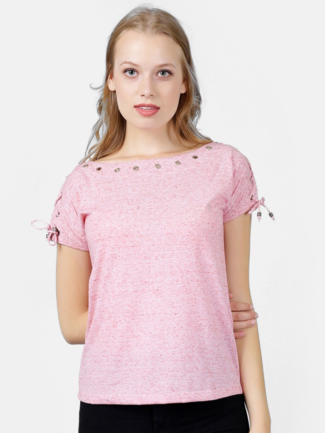 

V2 Value & Variety Pink Extended Sleeves Top
