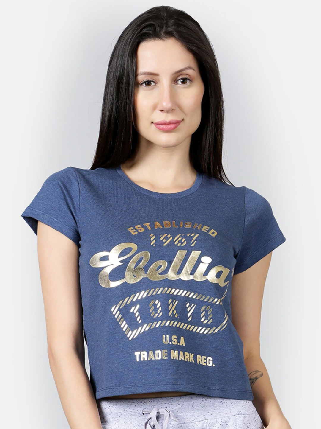 

V2 Value & Variety Blue Print Boxy Top