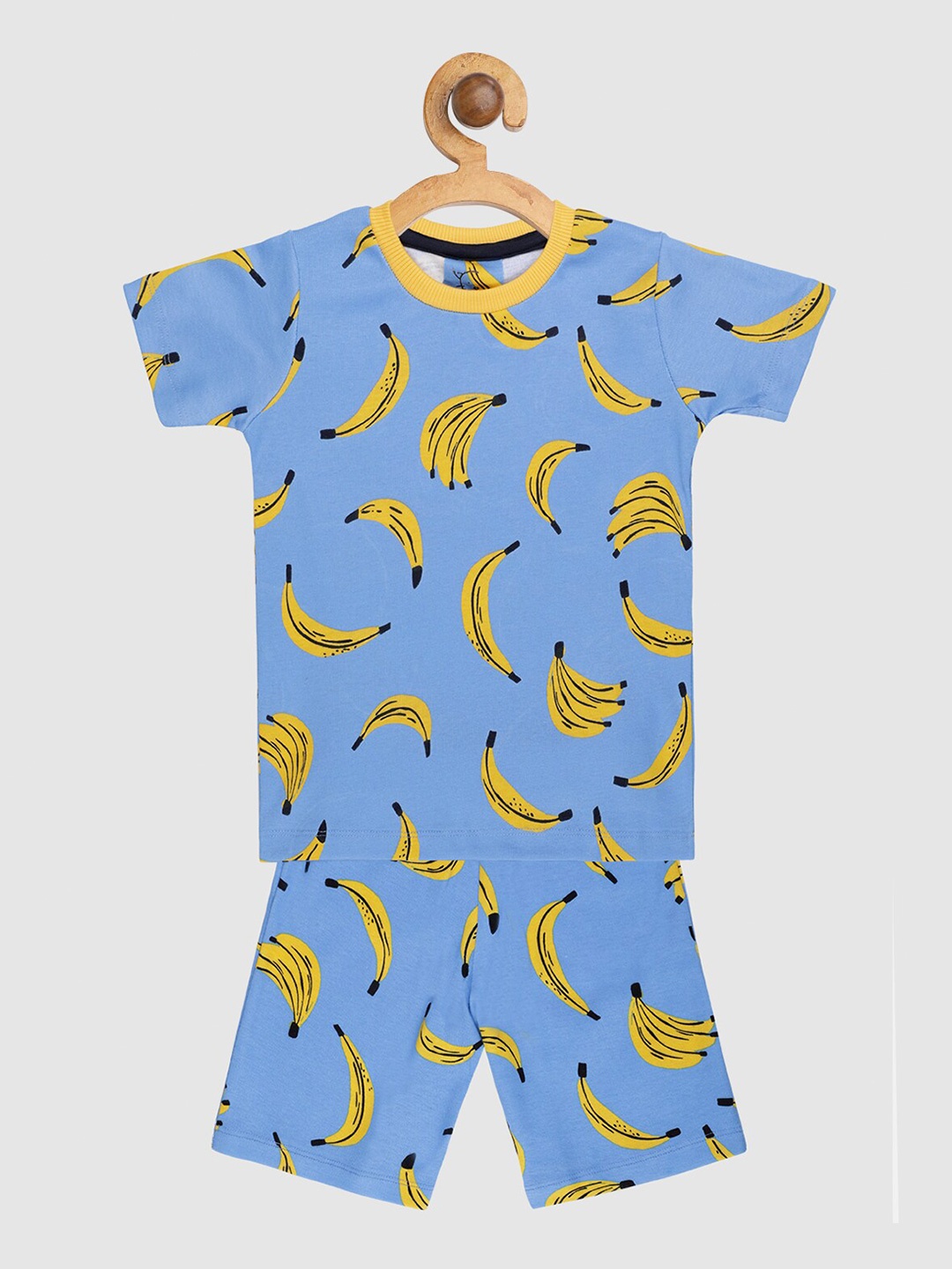 

Lazy Shark Boys Blue & Yellow Printed Night suit
