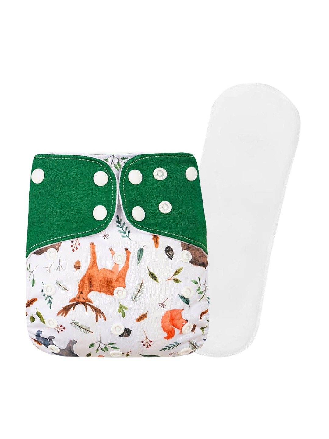 

GUCHIGU Kids Soft Cloth Reusable Washable Diapers (1 Diaper + 1 Insert Pad), White