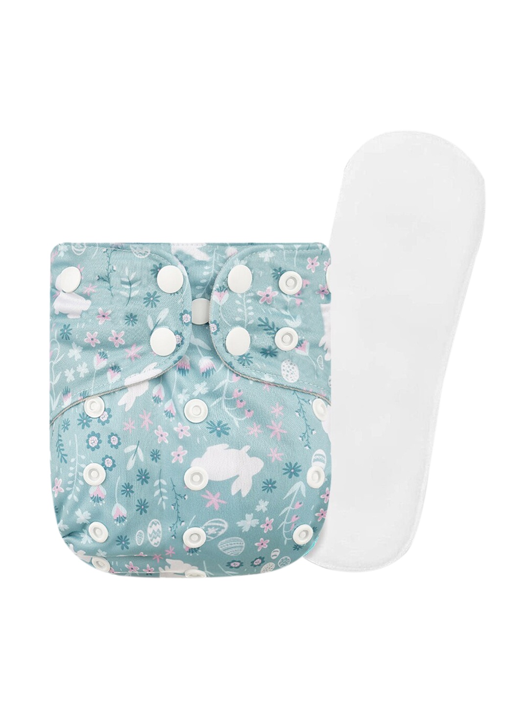 

GUCHIGU Infant Kids Blue & White Printed Reusable Diaper