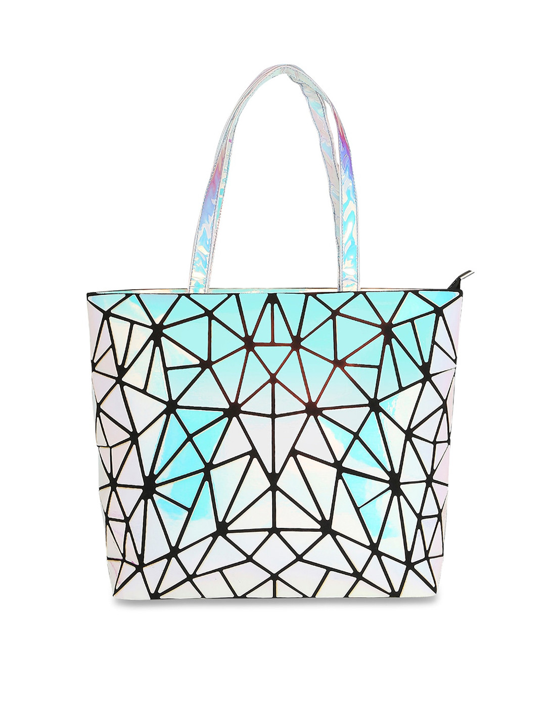 

BAOMI Multicoloured Geometric Printed Structured Handheld Bag, Multi